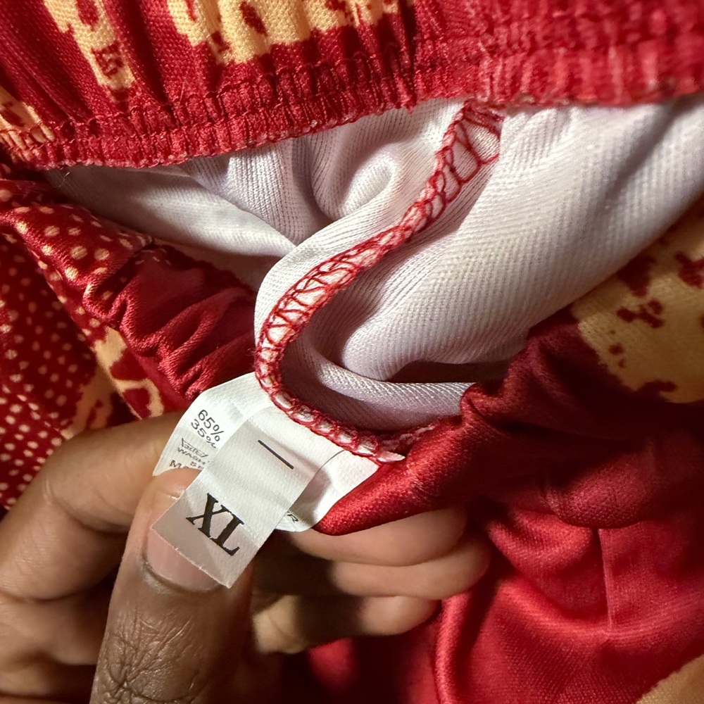 Red Fringed Pants - Picture 3 of 3